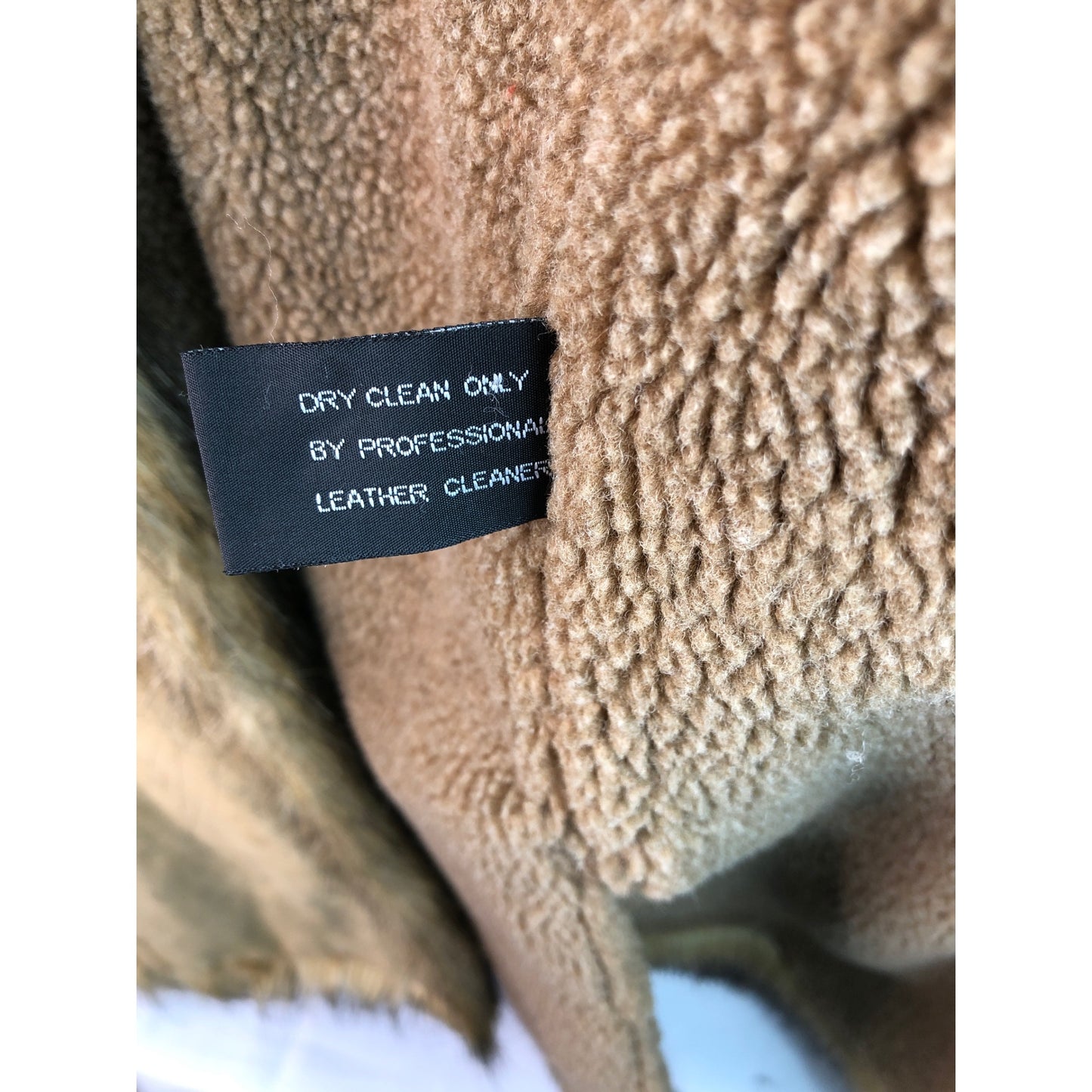 Women’s Genuine Leather Shearling-Style Coat with Faux Fur Trim | Longline Winter Jacket – Size M