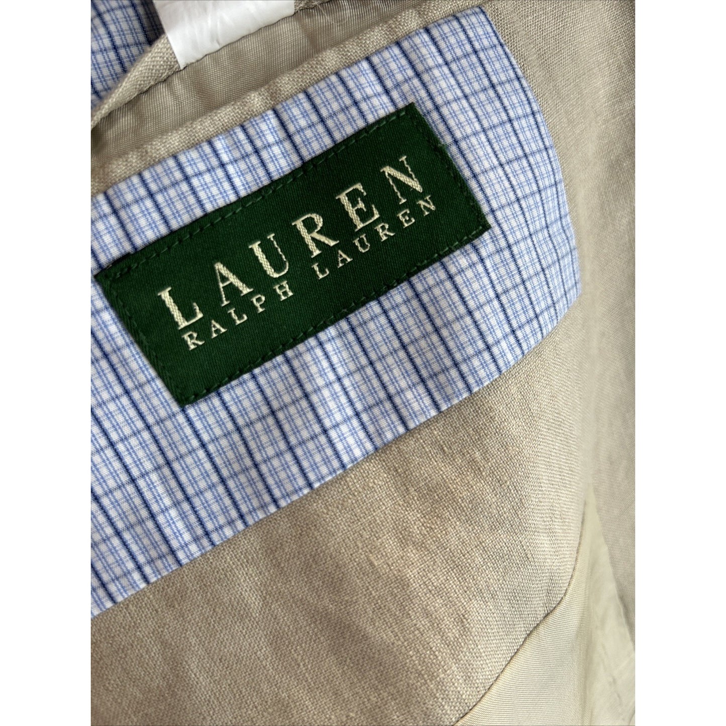 Lauren Ralph Lauren 100% Linen Beige Blazer Men’s 46L Capsule Wardrobe