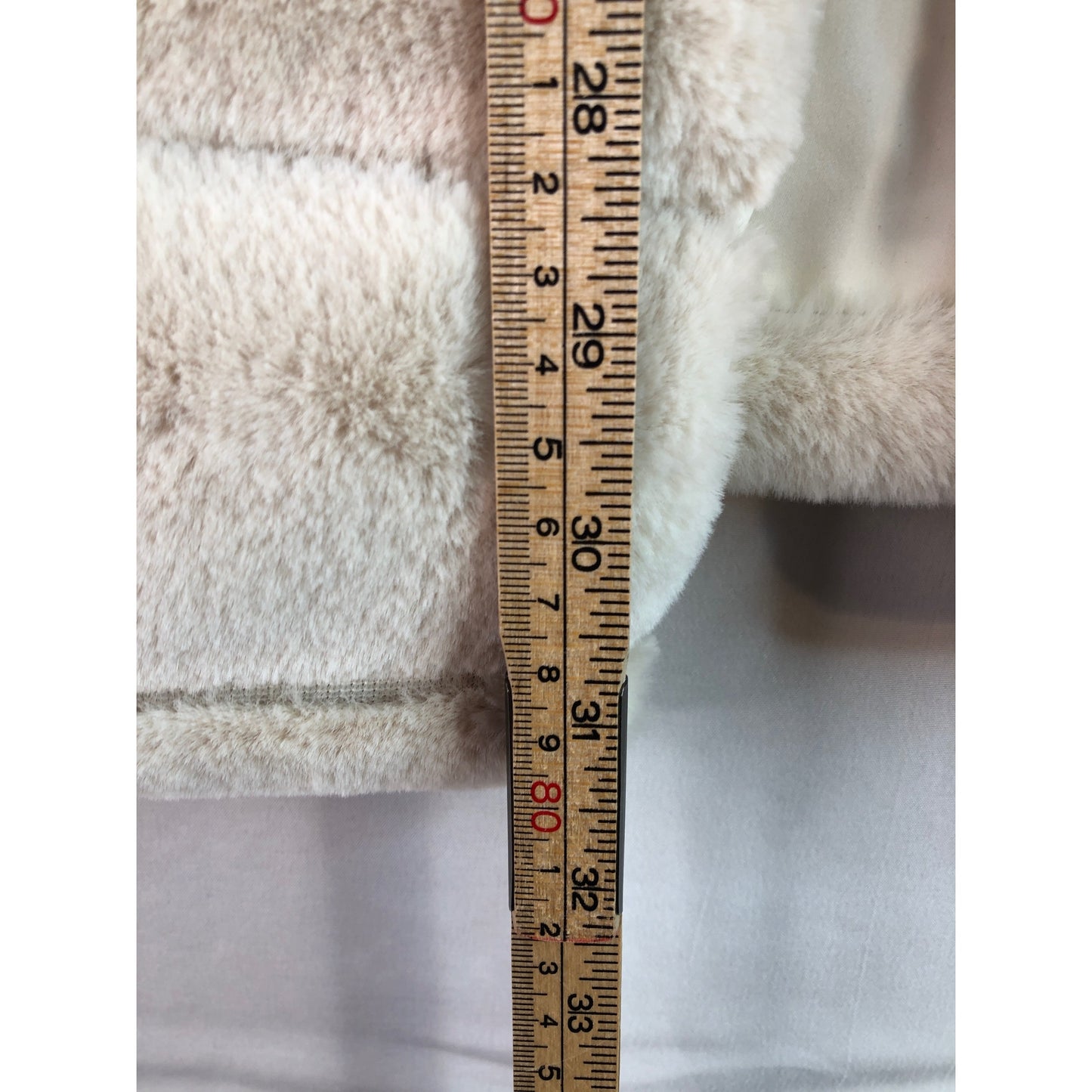 INC Faux Fur Vest Large/XL Ivory Plush Luxury Layering NWT