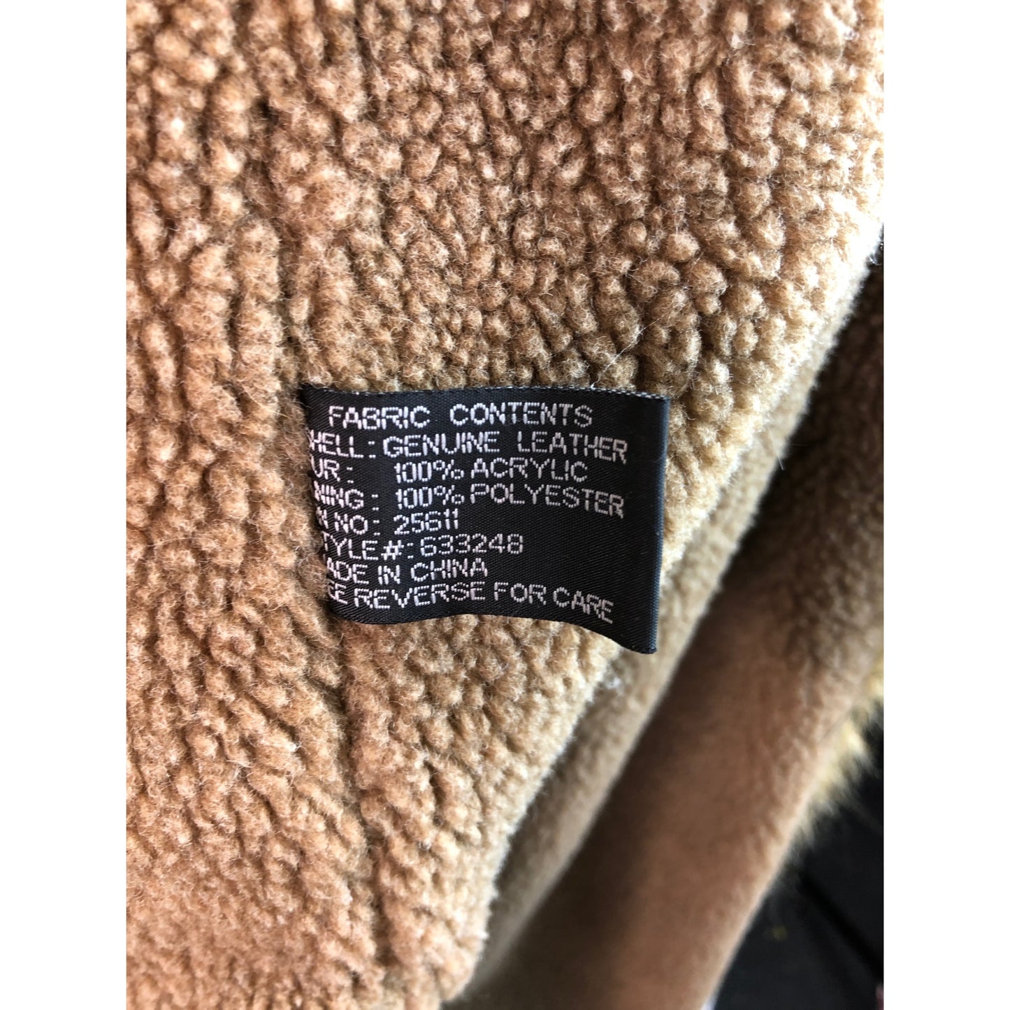 Women’s Genuine Leather Shearling-Style Coat with Faux Fur Trim | Longline Winter Jacket – Size M