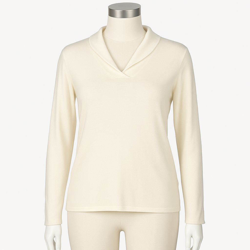 J.Jill Cream Cotton Knit Top – Quiet Luxury Capsule Essential | 100% Cotton