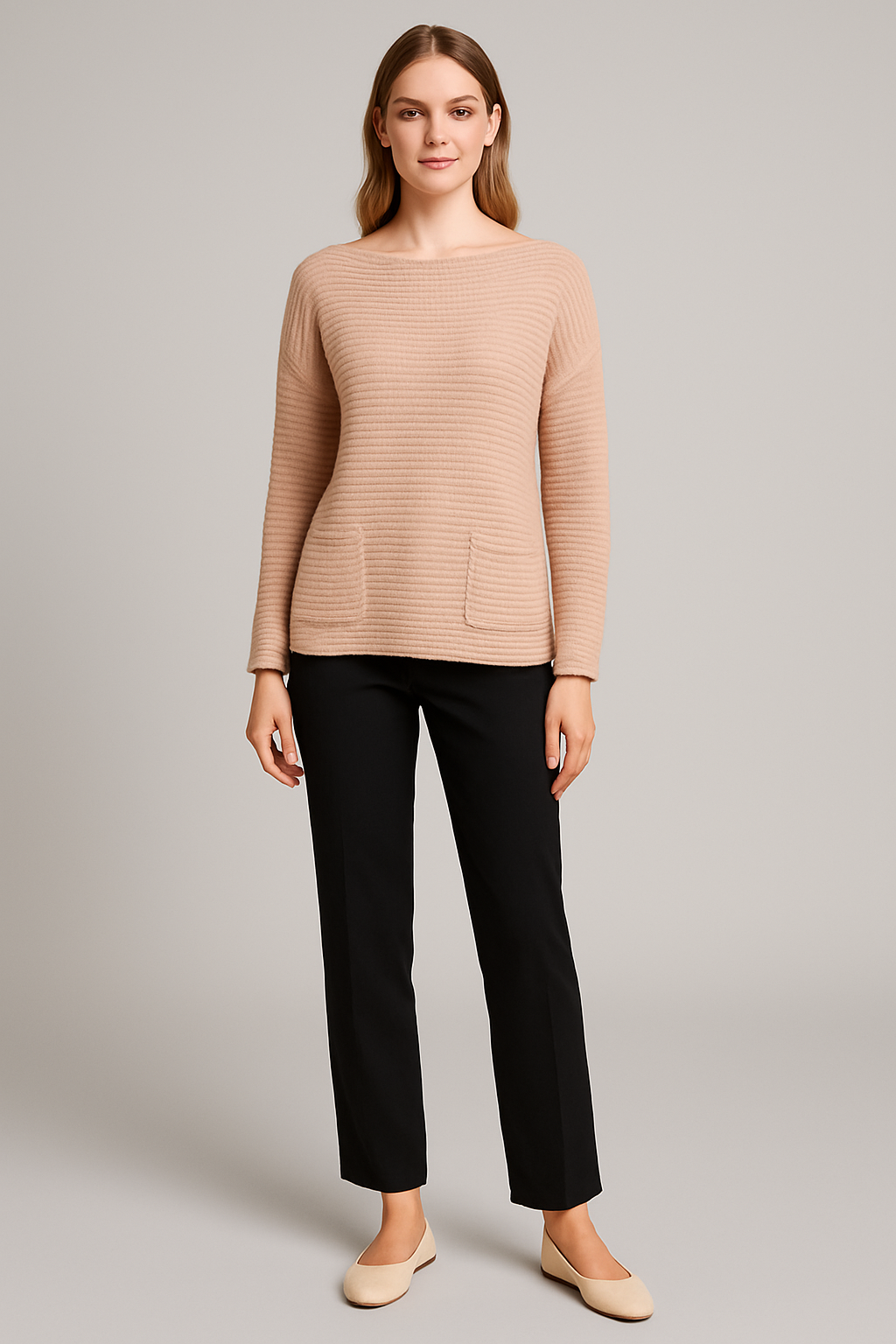 Vince Camuto Ribbed Cotton Blend Sweater – Quiet Luxury Capsule Knit | Size Small
