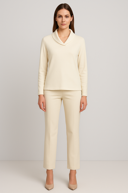 J.Jill Cream Cotton Knit Top – Quiet Luxury Capsule Essential | 100% Cotton