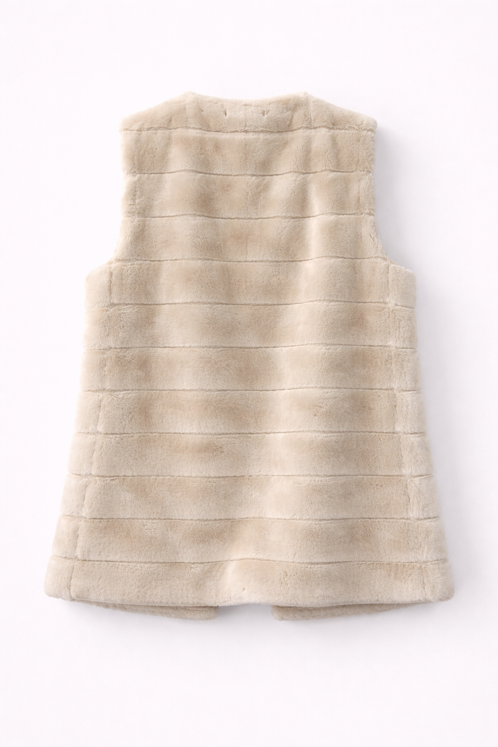 INC Faux Fur Vest Large/XL Ivory Plush Luxury Layering NWT