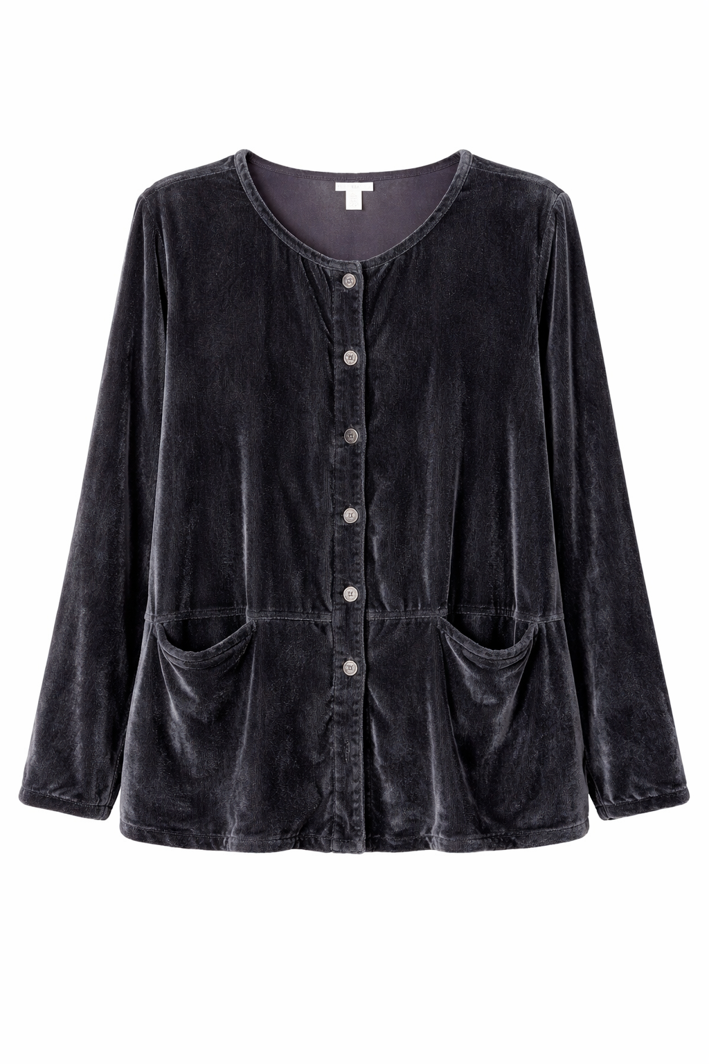 J.Jill Charcoal Velvet Blouse Top – Women’s Plus Size 3X – Rayon Silk Blend Long Sleeve