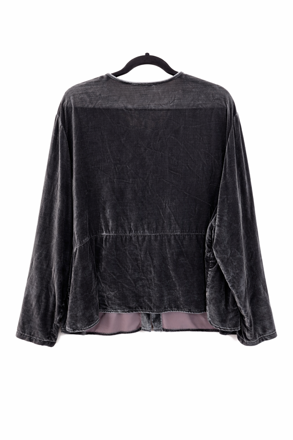 J.Jill Charcoal Velvet Blouse Top – Women’s Plus Size 3X – Rayon Silk Blend Long Sleeve