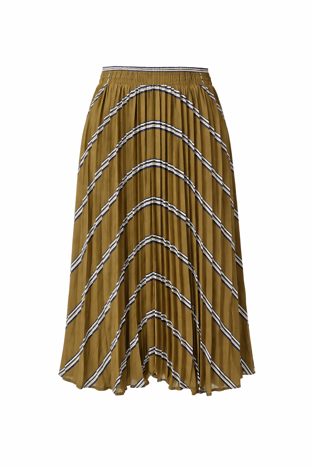 English Factory Olive Pleated Midi Skirt – Size XS | Modern Classic Capsule Piece