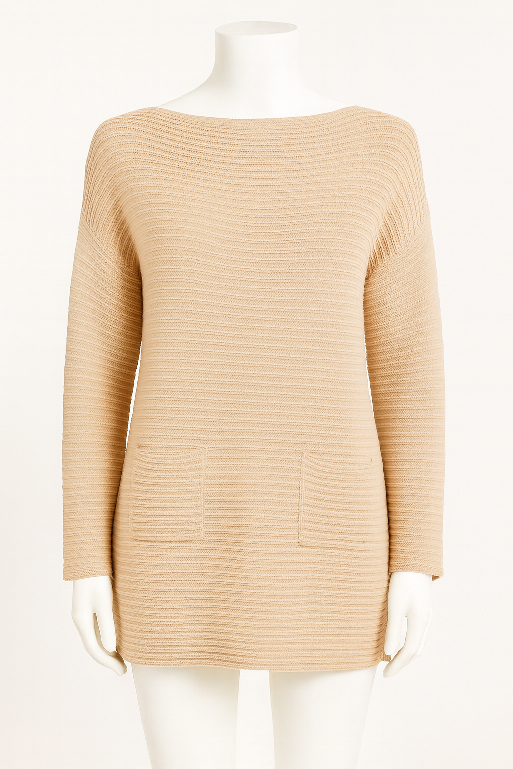 Vince Camuto Ribbed Cotton Blend Sweater – Quiet Luxury Capsule Knit | Size Small