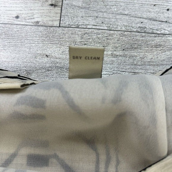 Valerie Stevens Separates 100% Silk Asymmetrical Maxi Skirt – Cream & Black Quiet Luxury