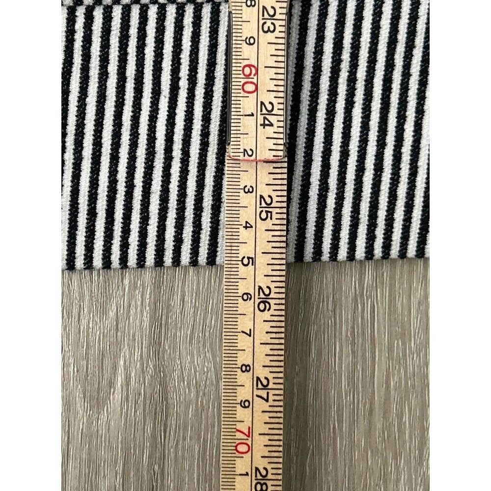 Zara Black & White Stripe Mock Neck Knit Top (Size S)