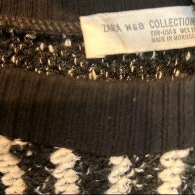 Zara Collection Black & White Stripe Knit Sweater (Size M)