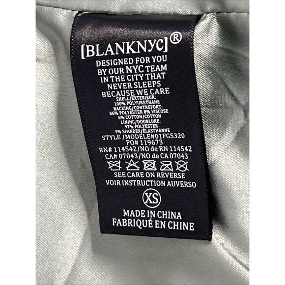 Soft Sage Faux Leather Moto Jacket – Minimalist Zip Front Street Capsule | XS