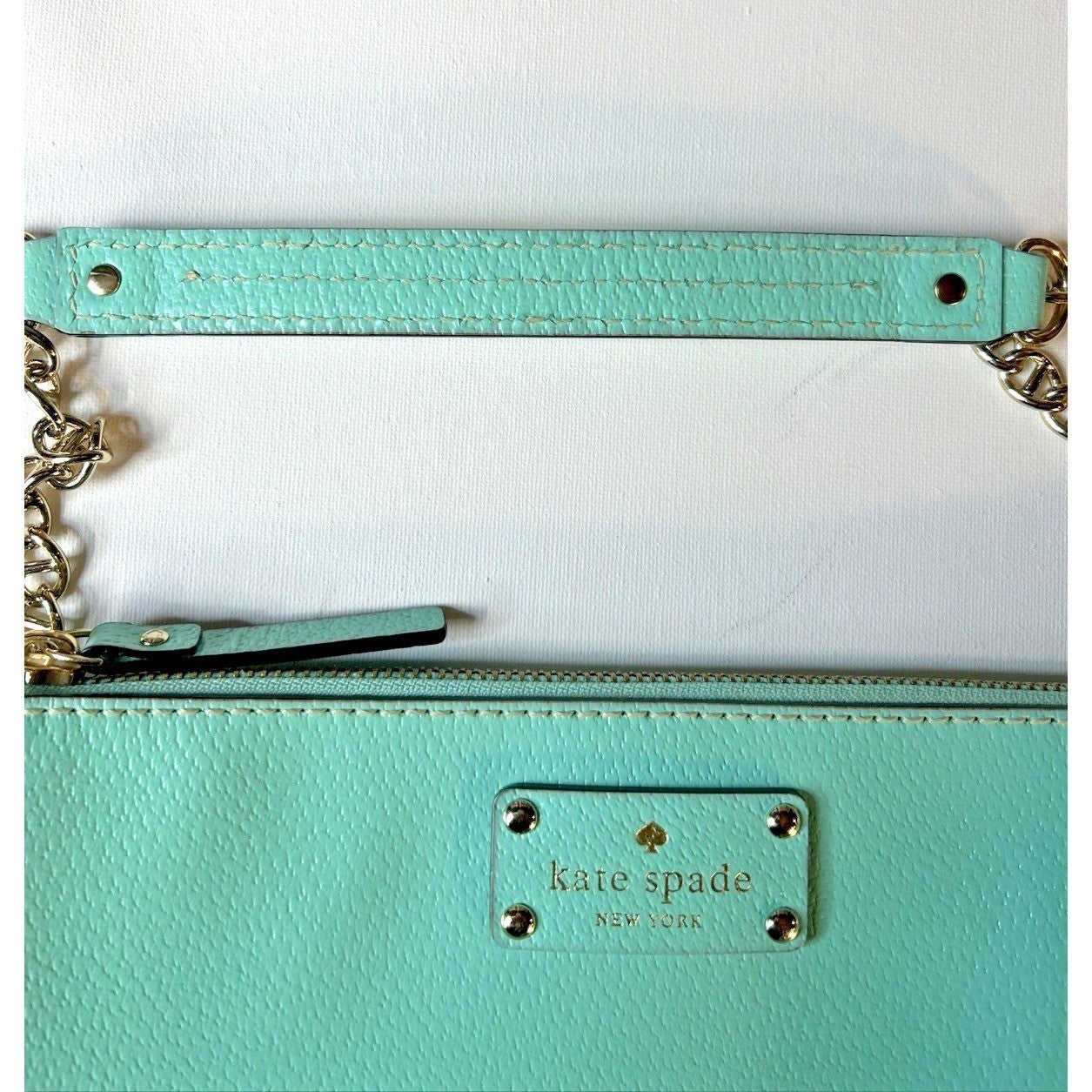 Kate Spade Mint Pebbled Leather Chain Strap Shoulder Bag – Silver Hardware