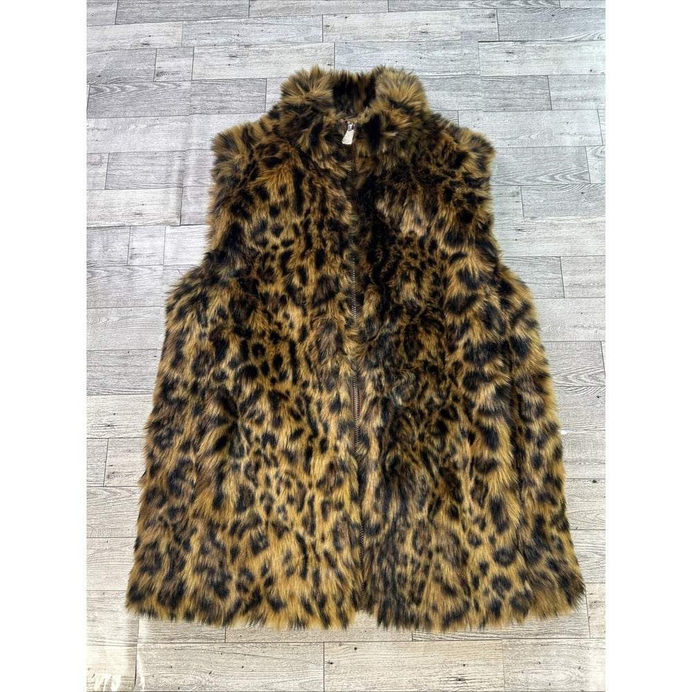 J.Crew Leopard Print Faux Fur Vest | Women’s XXS | Luxe Statement Layer