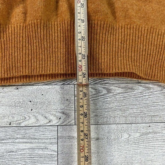 Mark Fore & Strike Men’s 100% Lambswool V-Neck Sweater | Camel Rust | Size L | Quiet Luxury
