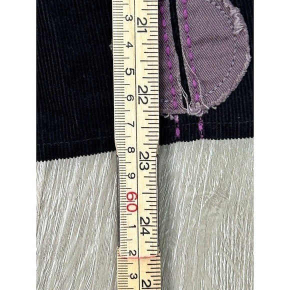 Boden Black Corduroy A-Line Skirt Size 10R | Retro Dot Hem