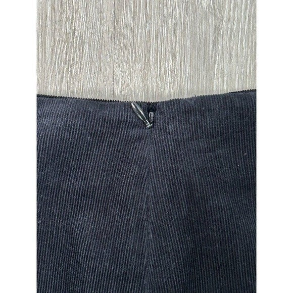 Boden Black Corduroy A-Line Skirt Size 10R | Retro Dot Hem