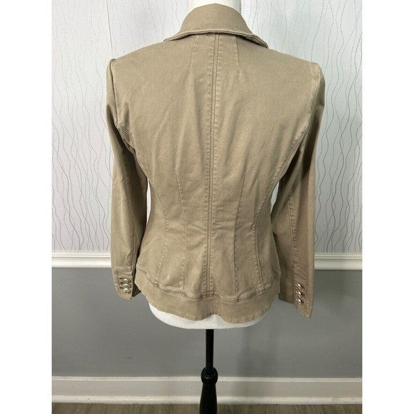 White House Black Market Taupe Double-Breasted Blazer – NWT Cotton Stretch Capsule Jacket