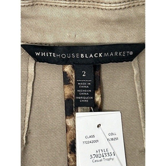 White House Black Market Taupe Double-Breasted Blazer – NWT Cotton Stretch Capsule Jacket