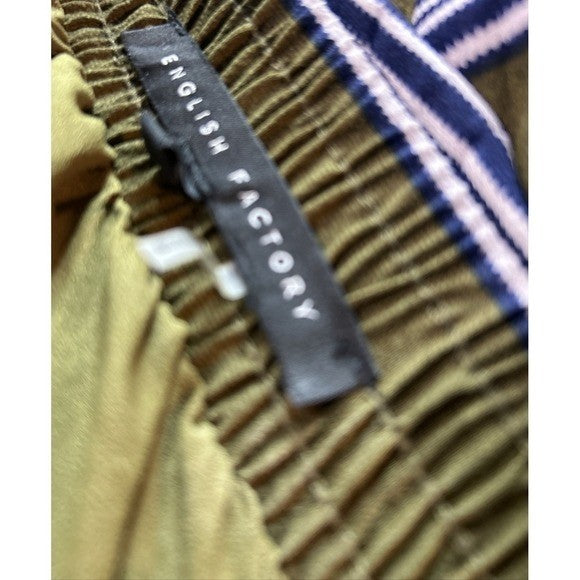 English Factory Olive Pleated Midi Skirt – Size XS | Modern Classic Capsule Piece