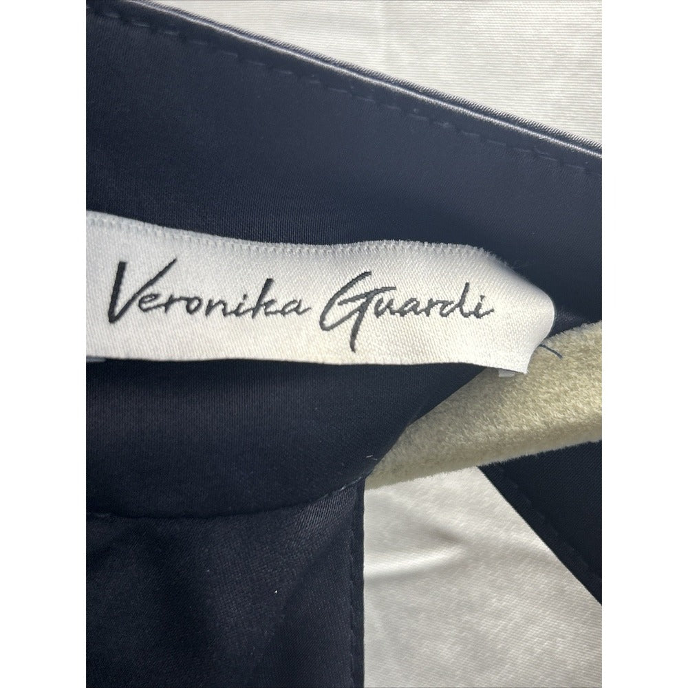 Veronika Guardi Silk-Blend Halter Luxe Jumpsuit – Navy (Size 12)