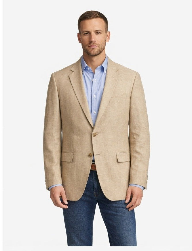 Lauren Ralph Lauren 100% Linen Beige Blazer Men’s 46L Capsule Wardrobe