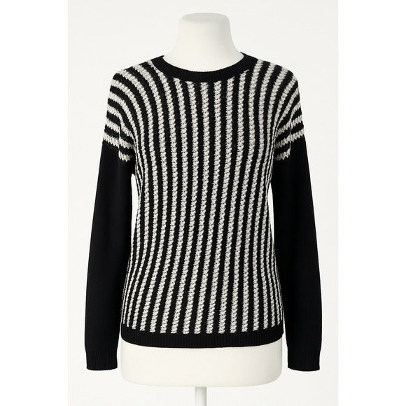 Zara Collection Black & White Stripe Knit Sweater (Size M)